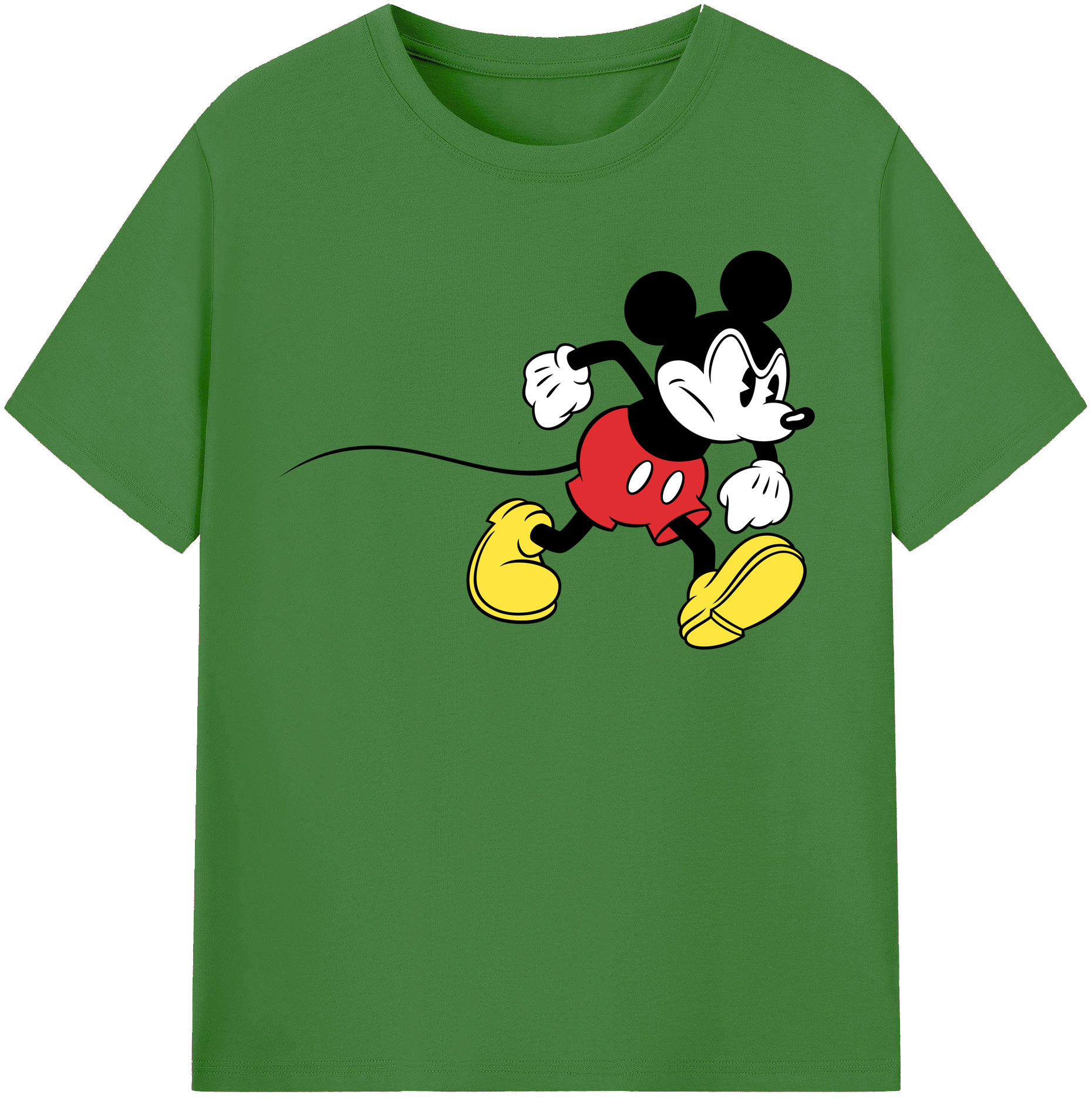 （画像用） ミッキーマウス Mickey Mouse レディースカジュアルプリントTシャツ（綿100％）